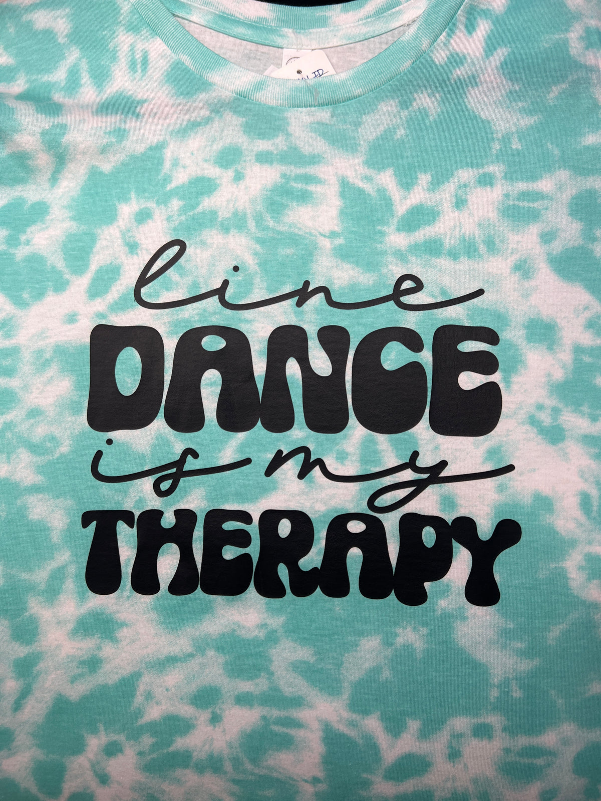 Short Sleeve T-Shirt -6901- Line Dance is My Therapy - Tie Dye