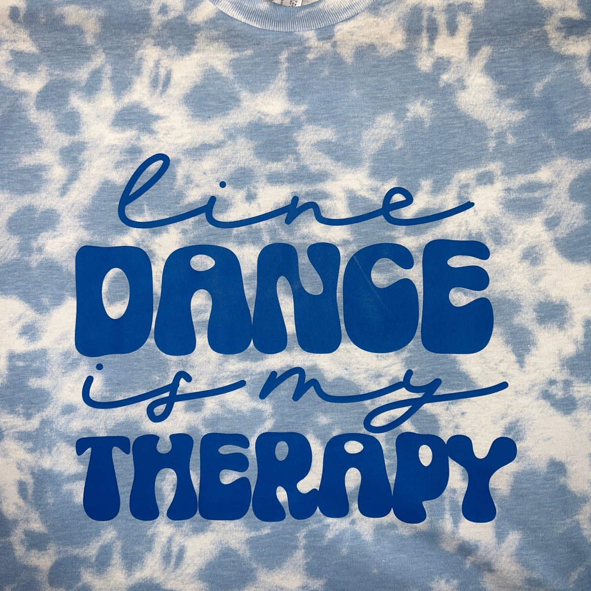 Short Sleeve T-Shirt -6901- Line Dance is My Therapy - Tie Dye
